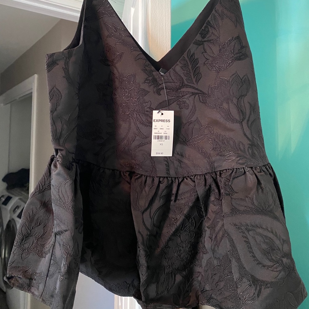 Express cropped peplum tank